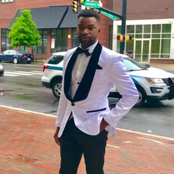 

Custom Business Men Suit Made Mens White Suits 3 Pieces (Jacket+Pants+Vest) Prom Suits New Arrivals Party Tuxedos Wedding Suits