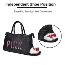 

Fashion lady Black Shoes Bag Organizer Pink Sequins Packages Cosmetic Bag Fashion Travel Bag Frida kahlo Bag large Capacity