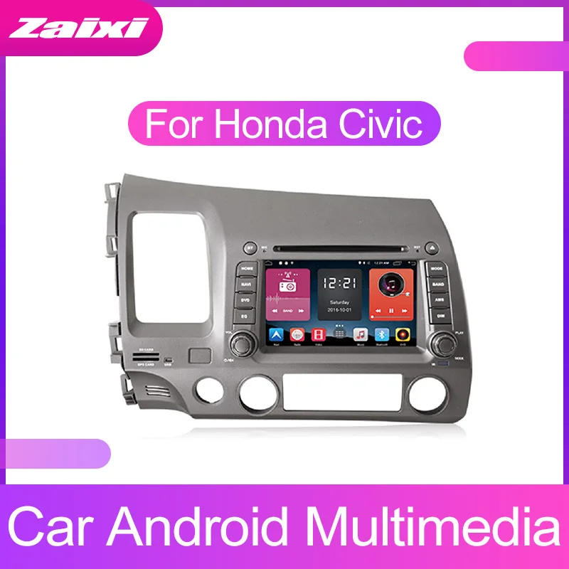 Excellent ZaiXi Android Car Multimedia player 2 Din WIFI GPS Navigation Autoradio For Honda Civic 2006~2011 GPS Radio FM Maps BT 4