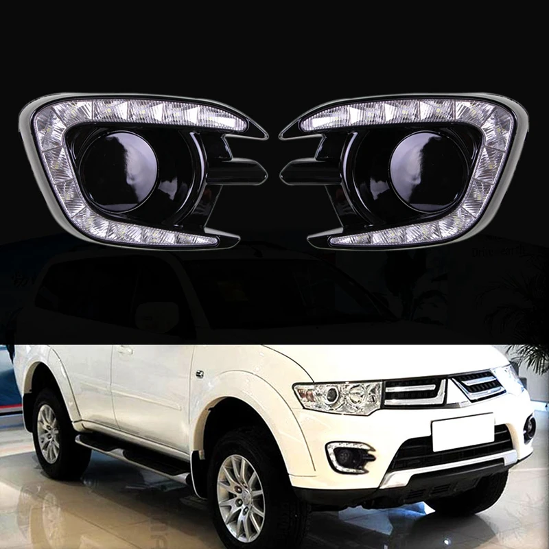 Для Mitsubishi Pajero Sport Montero Sport 2013 дневные ходовые огни Противотуманные фары крышка 12 В Abs Led Drl