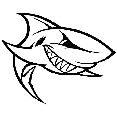 

Shark Smile - Cartoon Decal Vinyl Sticker for window, Laptop, Helmet 13cm