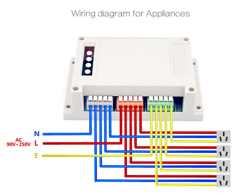 Интеллектуальный выключатель света Sonoff 4CH 220V Беспроводной 4 канала WI-FI переключатель независимого дистанционного Управление для умного дома Модуль Автоматизации "умный дом Управление;