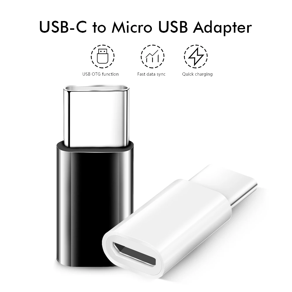 Portefeuille 3pcs Micro USB 2.0 to Type-C Data Charge Cable Adapter C (7)