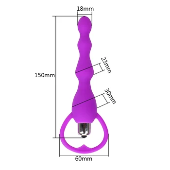 IKOKY Vibrating Anal Plug Prostate Massage Soft Anal Beads Vibrator Sex Toys for Couples Gay Butt Plug Silicone Adult Products 6