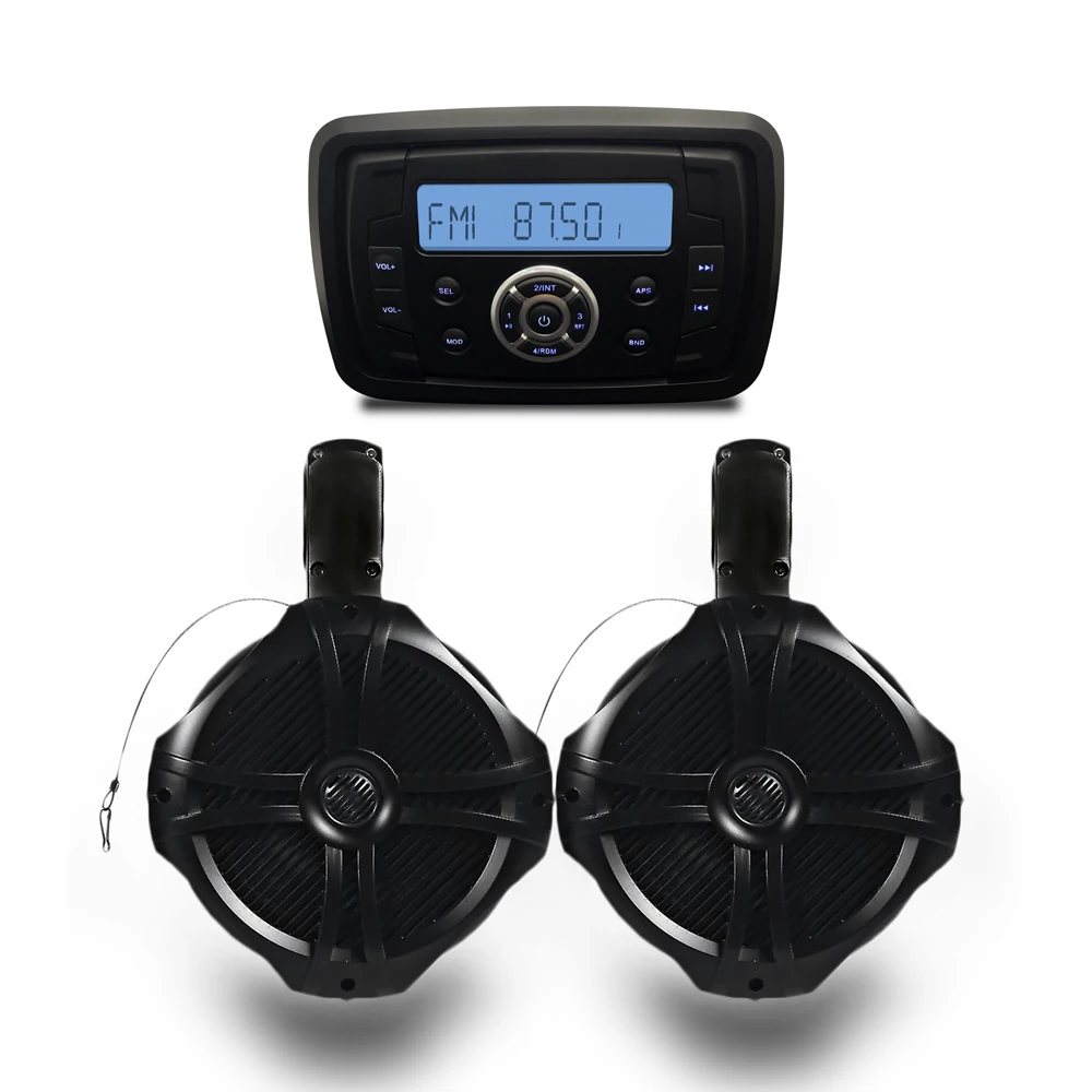 Waterproof Marine Stereo MP3 Music Player + 1 pair 6.5" Marine
