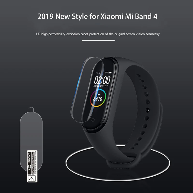 5Pcs Soft Film For Xiaomi Mi Band 4 Smart Bracelet Protective Film High-Definition Tough Full Cover Mi Band 4 Not Tempered Glass