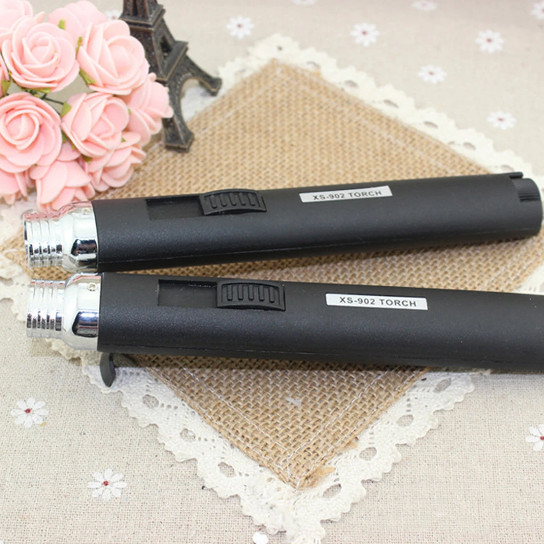 Black Windshield pen welding torch Outdoor Lighter Jet Flame Butane Gas Refill Lighter Welding Soldering Torch Pen