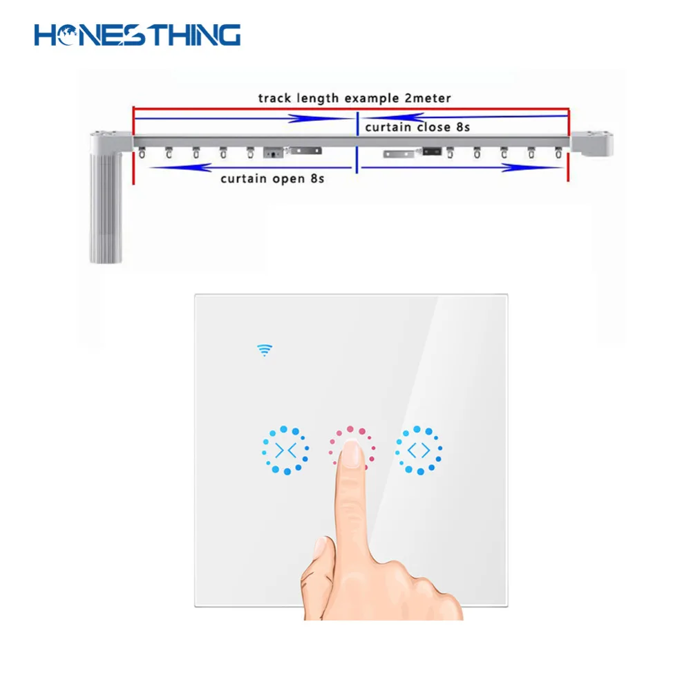 HonesThing WiFi Smart Curtain Switch Touch Blinds Remote Controller Wireless Switch Compatible with Amazon Alex Voice Control 10