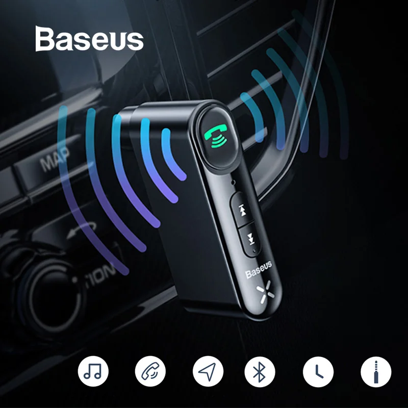 

Baseus AUX Car Bluetooth Receiver 3.5MM Jack Audio Music Bluetooth 5.0 Car Kit Wireless Handsfree Speaker Bluetooth Car Stereo