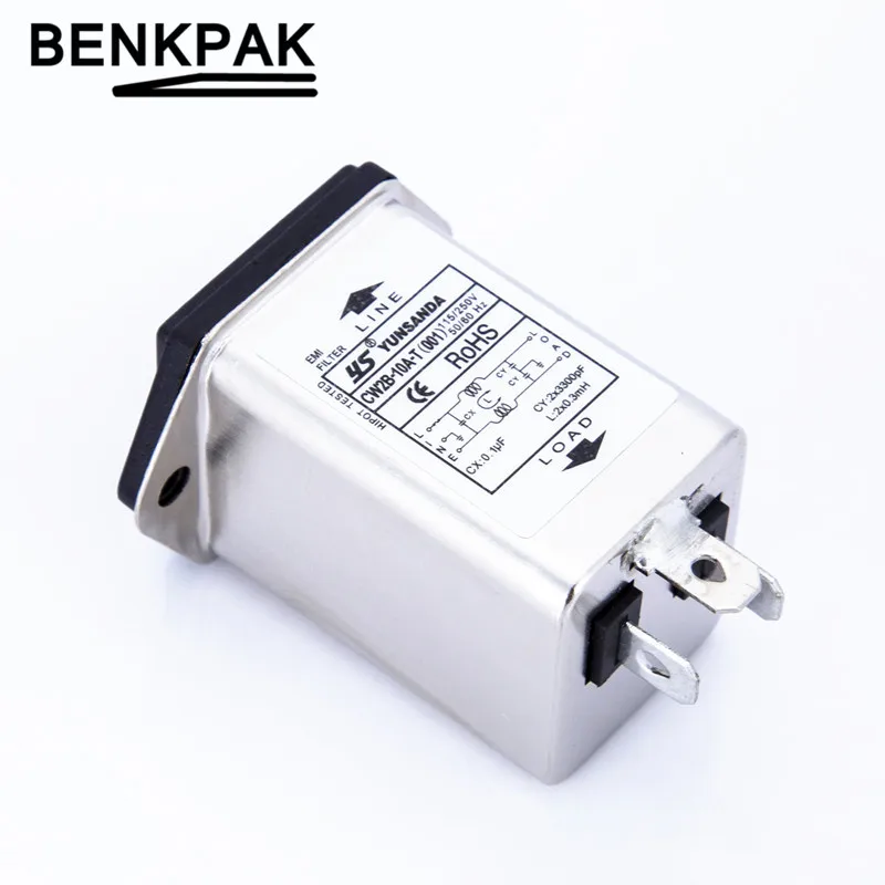 Стандарт IEC 320 C14 Мужская розетка Φ (001) фильтр электромагнитных помех 10A 125/250 В с