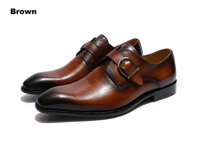 FELIX CHU/мужские туфли ручной работы из натуральной кожи в европейском стиле; цвет коричневый; деловые туфли с ремешком для офиса, бизнеса, свадьбы; лоферы