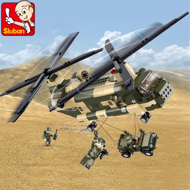 Military Air Force Transport Helicopter Building Blocks Sets ARMY Soldiers Black Hawk Bricks Compatible LegoINGLs Toys for Boys