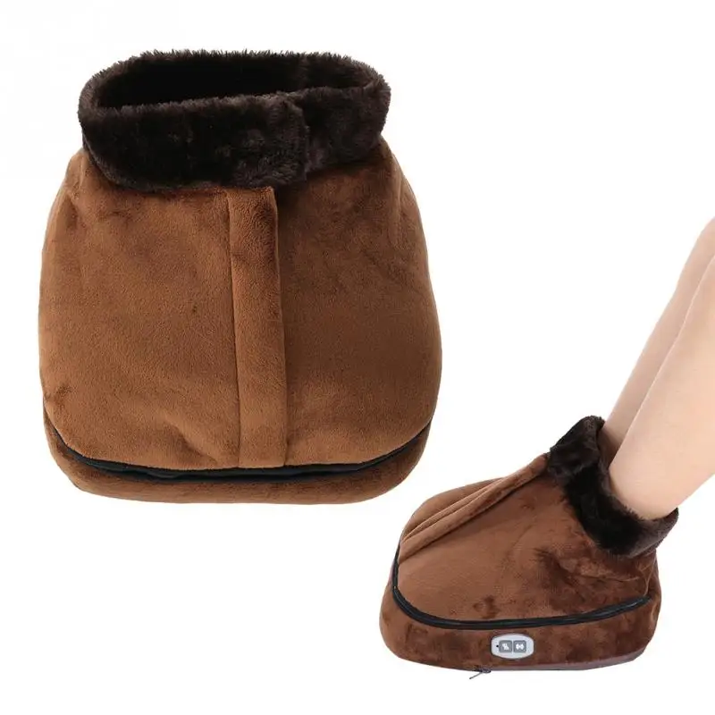 Unisex Velvet Electric Heated Foot Warmer Massager Big Slipper Office