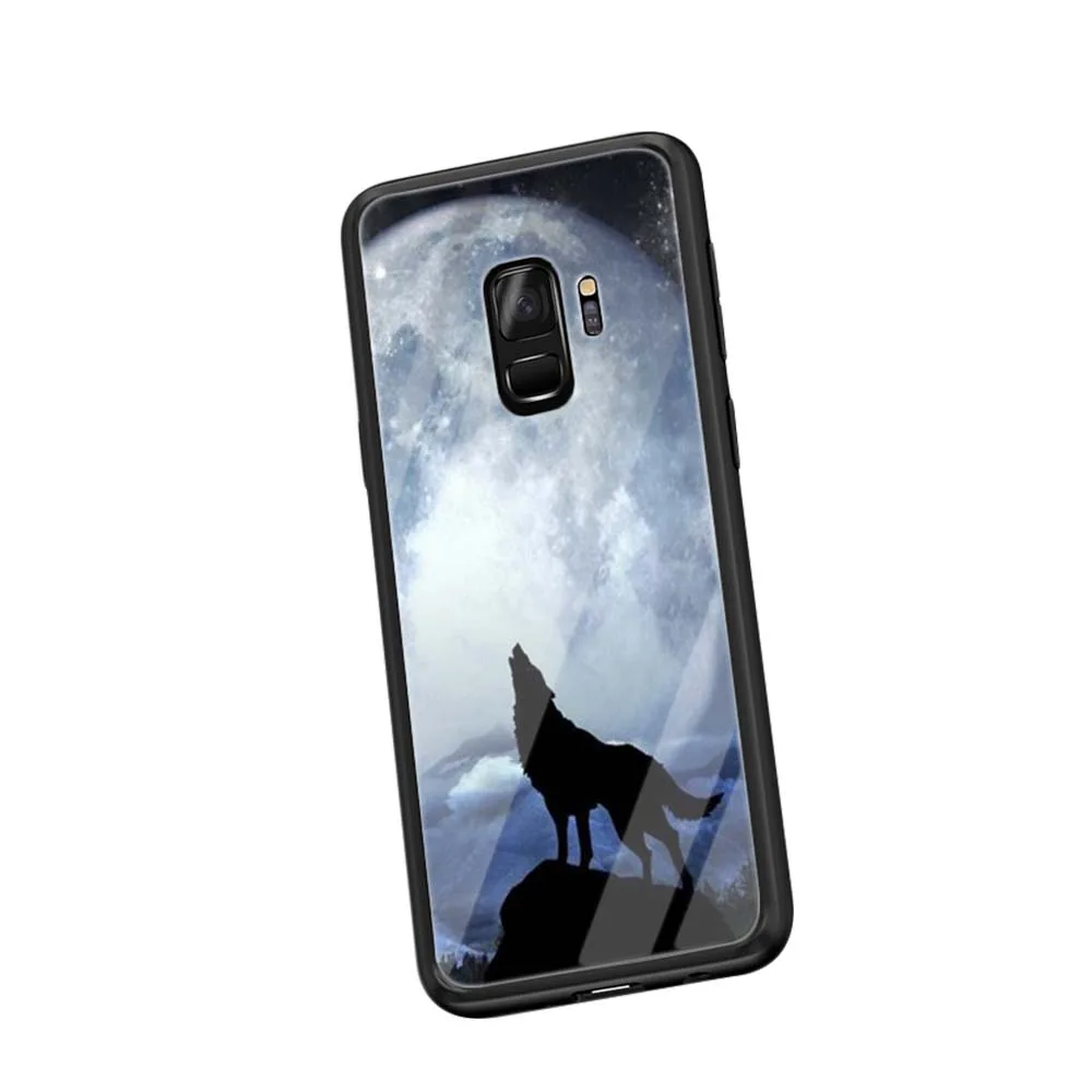 Мягкий чехол из закаленного стекла с изображением Белого Волка WEBBEDEPP для samsung Galaxy S8 S9 S10 Plus Note 8 9 A30 A50 A70 - Цвет: TG15