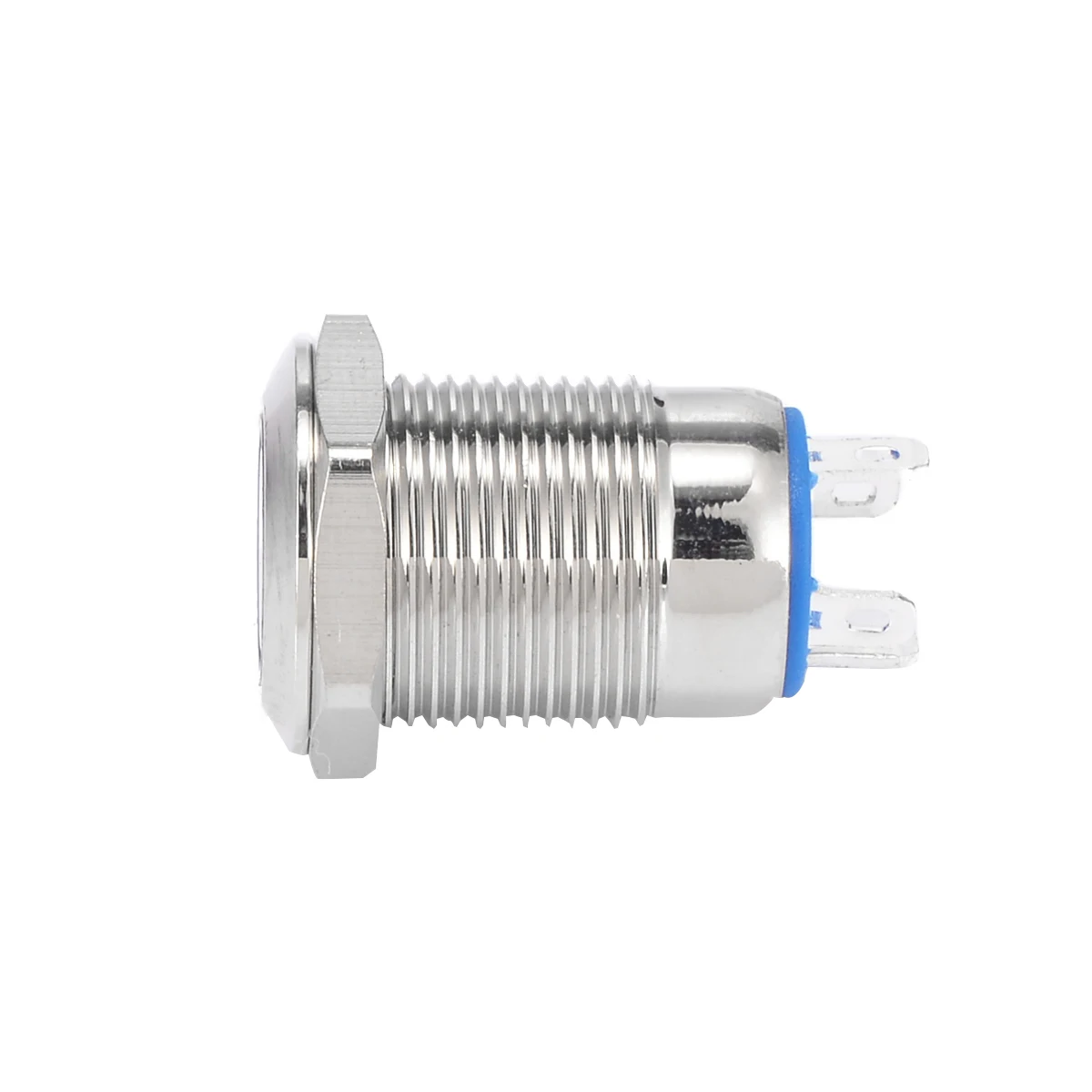 1pc Durable Silver Push Button Switch 4 Pin 12mm Mayitr Waterproof Mini Led Light Metal Momentary Switches for Outdoors Use