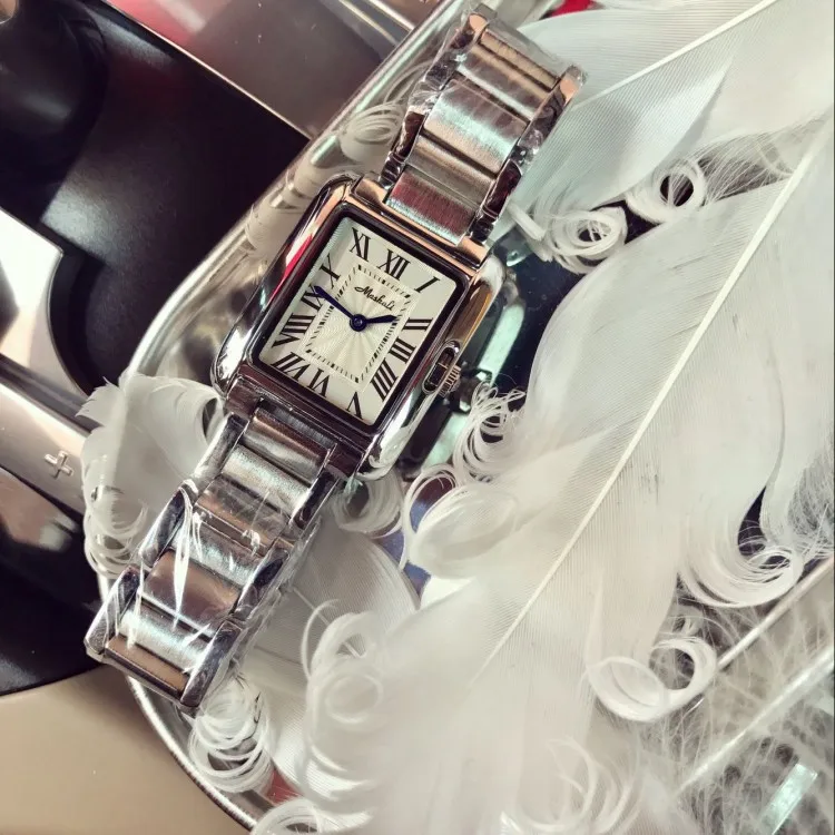Часы женские роскошные брендовые кварцевые часы 30 м водонепроницаемые 316L из нержавеющей стали высокого качества наручные часы для женщин золотые часы - Цвет: Серебристый