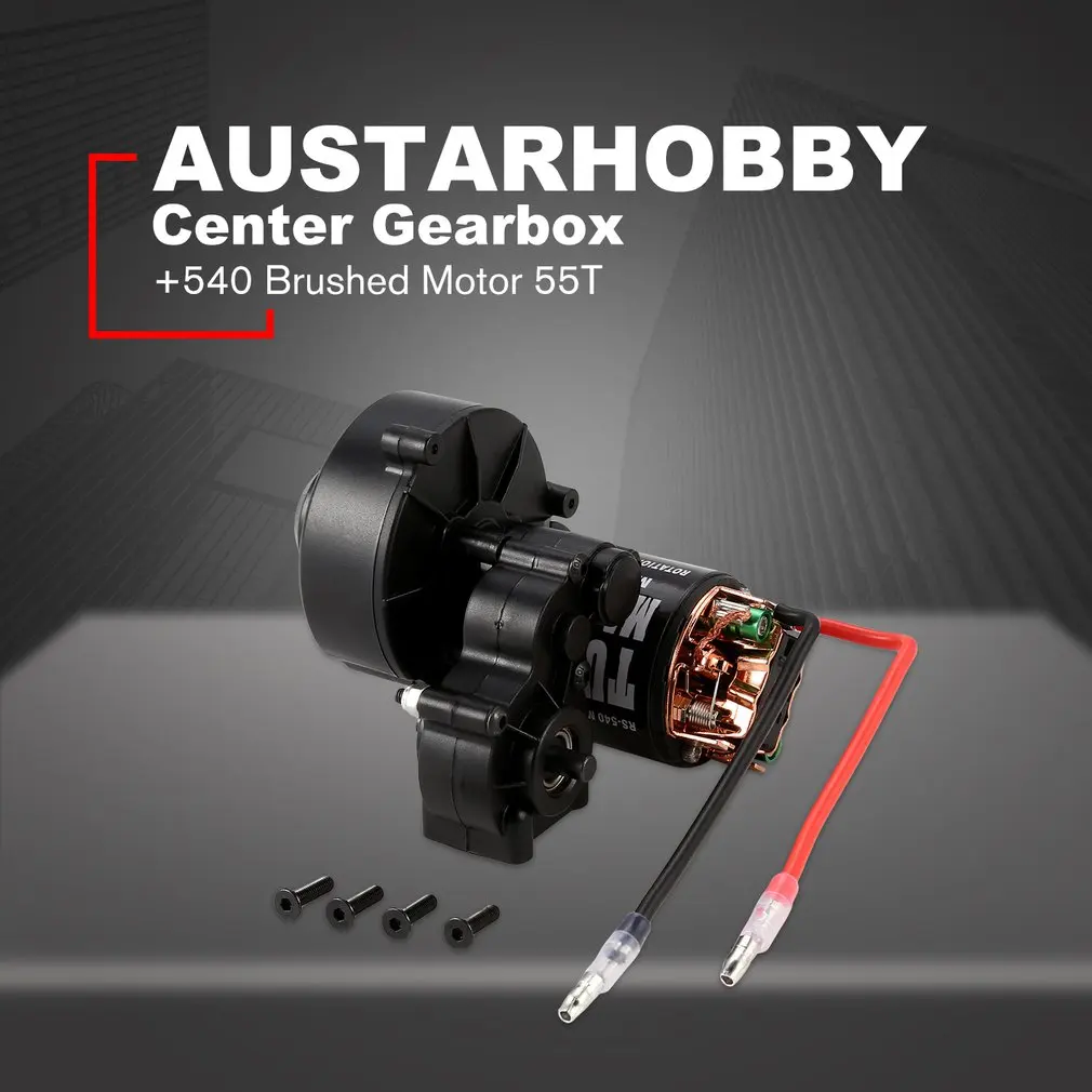 Центр коробки передач AUSTARHOBBY+ 540 матовый мотор 21T 27T 35T 45T 55T для 1:10 RC Рок Гусеничный автомобиль SCX10 D90 модель