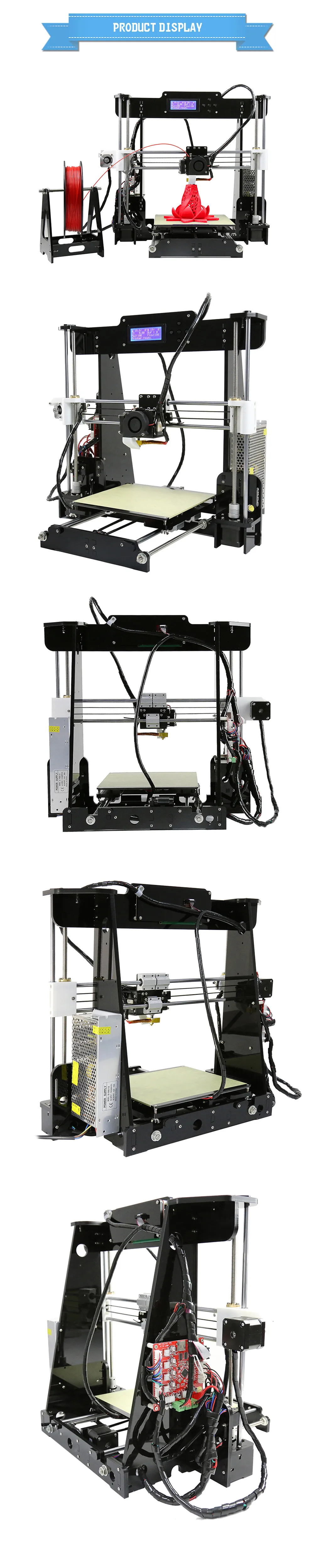 Anet A6 A8 A2 3d принтер хорошая адгезия платформы за рубежом склад открытый источник быстрая сборка рабочего стола FDM 3d Принтер Комплект
