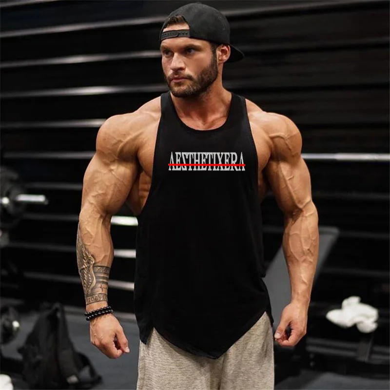 Бренд фитнес мужские майки singlet майка Спортзал Бодибилдинг майка мужская рубашка без рукавов хлопок tanktop man майка для мускулистых мужчин