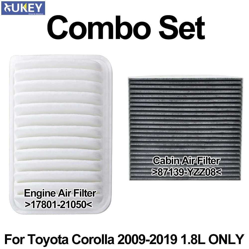 

17801-21050 87139-YZZ08 Engine Cabin Air Filter For Toyota Corolla 2009 2010 2011 2012 2013 2014 2015 2016 2017 2018 2019 1.8L
