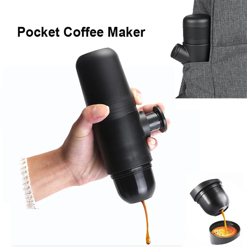

22%,Coffee Maker Mini Portable Compact Manual Espresso Maker Black Coffee Maker Hand Operated Coffee Machine Cappuccino Home