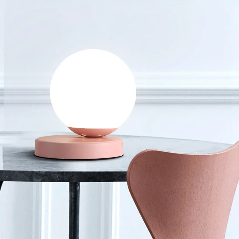 

2017 Hot Sale Real Iron Table Lamps Led Light Know Switch Round Table Lamp Eu Plug Color Yellow Pink Source E27 Warm Pure Home