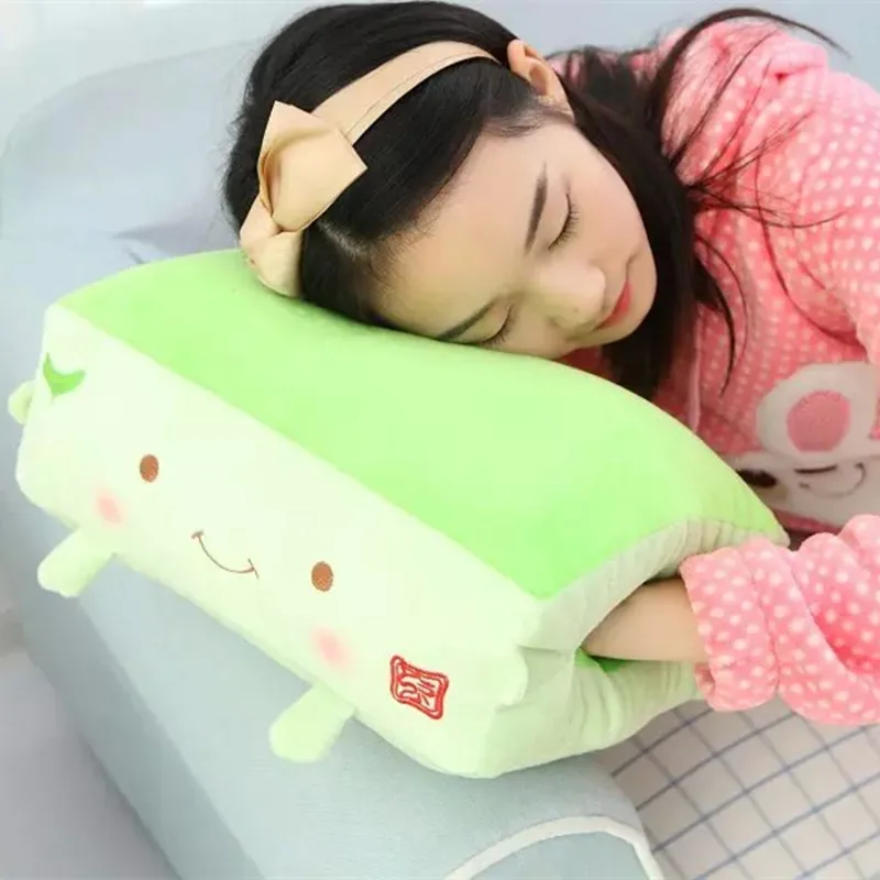 green hand warm Candice guo плюшевая игрушка мягкая кукла dofu Bean curd Подушка с рисунком Подушка грелка для рук теплый офисный Отдых Спальный подарок для ребенка 1 шт - Цвет: green hand warm