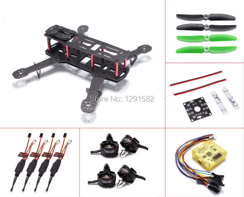 

ZMR250 250mm Quadcopter Frame 2204 2300 Motor 12A Simonk ESC CC3D EVO Flight Controller For QAV210 Quadcopter