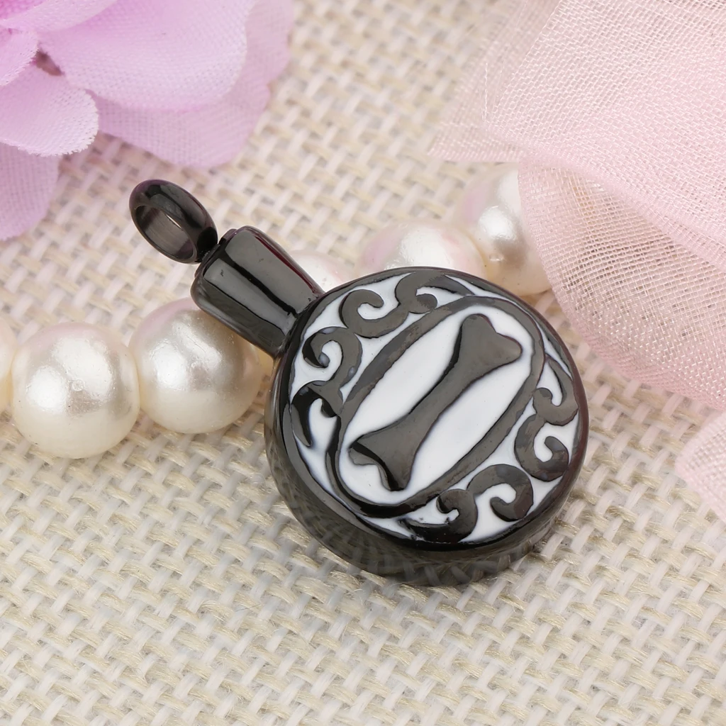 MagiDeal Retro Round Urn Pendant Puppy Dog Love Pet Urn Cremation With 