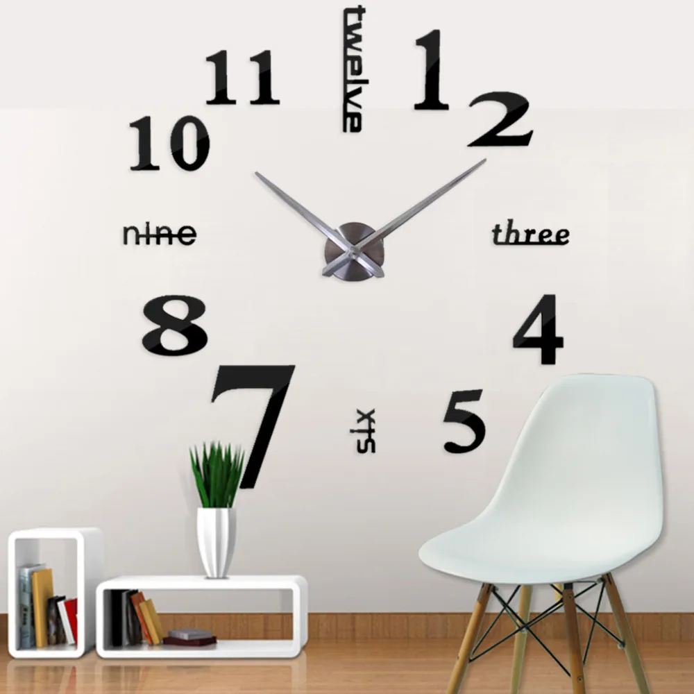 

Multi-piece set Europe Still life Modern Decoration Wall Clocks Chic 3D Big Digital Beautiful Black Silver Gold Wall Clock