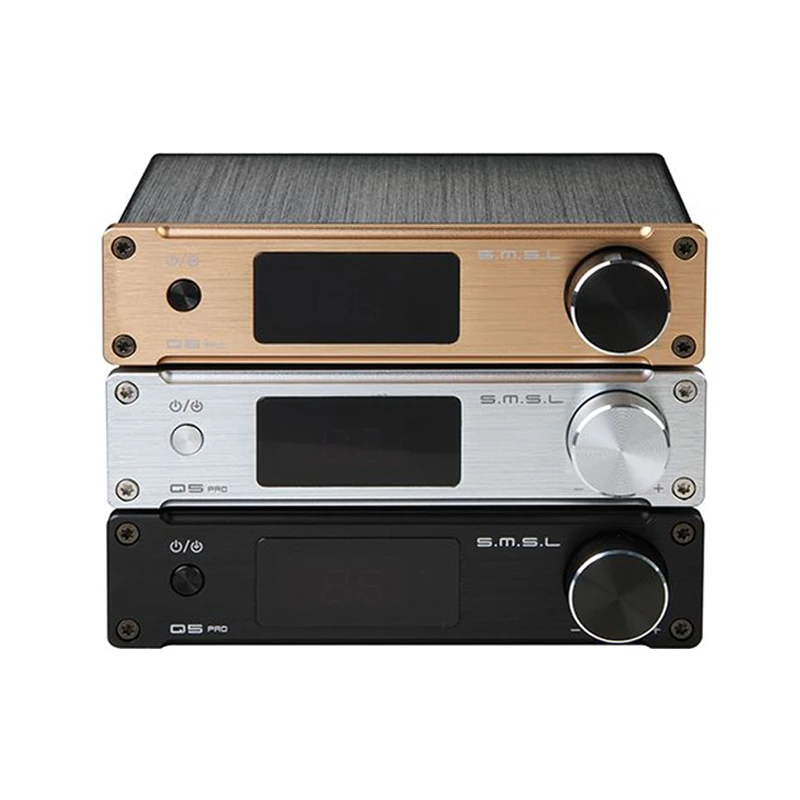 

SMSL Q5 Pro Hi-Fi Audio Digital Power Amplifier 2x45W Control USB COAXIAL OPTICAL Input 192KHZ 44Bit Color Black Silver Gold