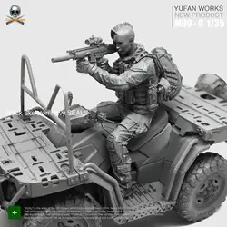 Yufan модель 1/35 смола фигура женский солдат + вездеход автомобиль США Военная печать коммандос красота драйвер Moo-09