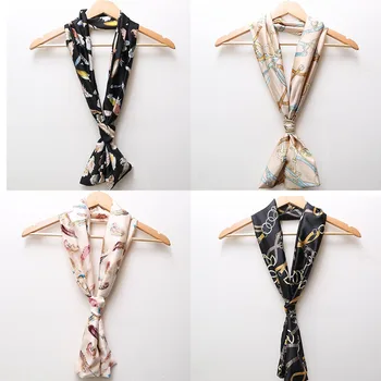 

1Pc Women Chiffon Silk Scarf Double Layer Print Ladies Wear Scarves Gift Fashion For Business Party Elegant Small Vintage Scarf