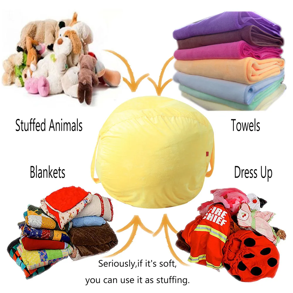 Kids Stuffed Animal Plush Toy Storage Bean Bag Soft Pouch Stripe Fabric Chair Large Capacity Home Storage Bags Container SA65 Kids Stuffed Animal Plush Toy Storage Bean Bag Soft Pouch Stripe Fabric Chair Large Capacity Home Storage Bags Container SA65