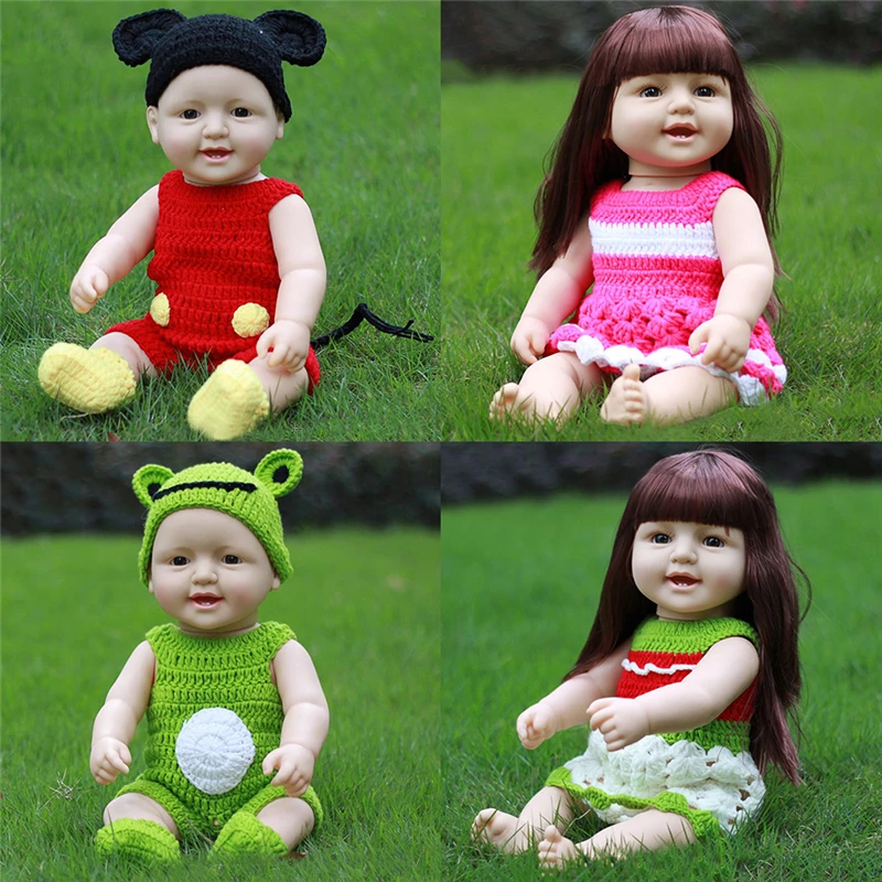 

Baby Doll Toy 50CM/19.69in Simulation Soft Rubber Accompanying Porcelain with Smiling Face Expression the for Baby Toys
