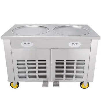 

Intelligent temperature control double pan fried ice cream cart fried yogurt ice cream maker ice cream machinery
