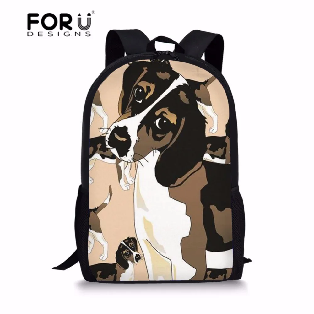 FORUDESIGNS Children's School Bags Beagle Dog Print Children Backpacks School Satchel for Boys