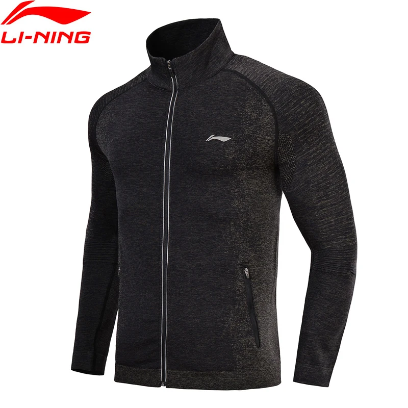 Li Ning мужские куртки для бега бесшовные фитнеса трикотажный спортивный топ