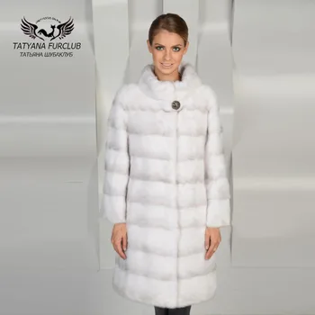 

Tatyana Furclub Real Fur Coat Long New Full Pelt Luxury Mink Fur Coat Stand Collar Natural Mink Fur Coat Female Jacket