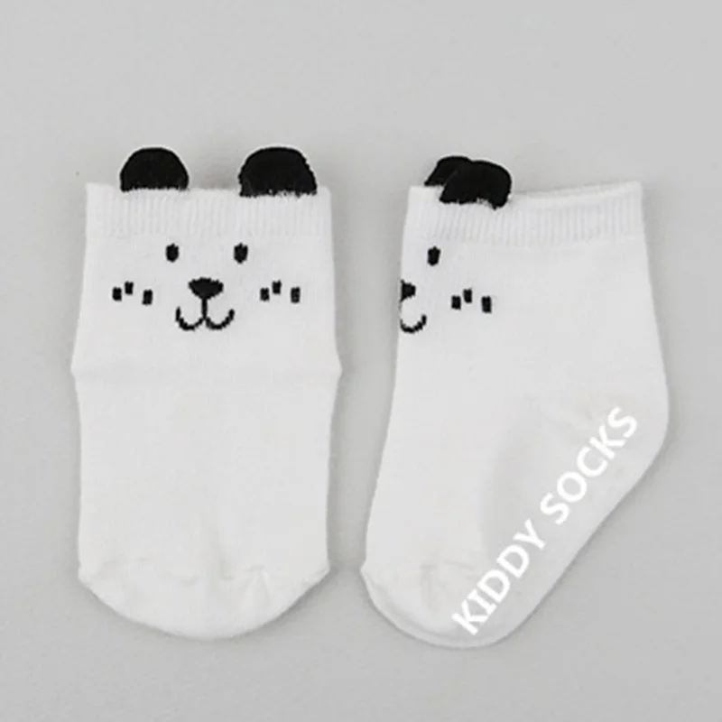Носки для малышей г. Носки для малышей хлопковые нескользящие носки с милым мультяшным котом для маленьких мальчиков и девочек противоскользящие носки для новорожденных - Цвет: White