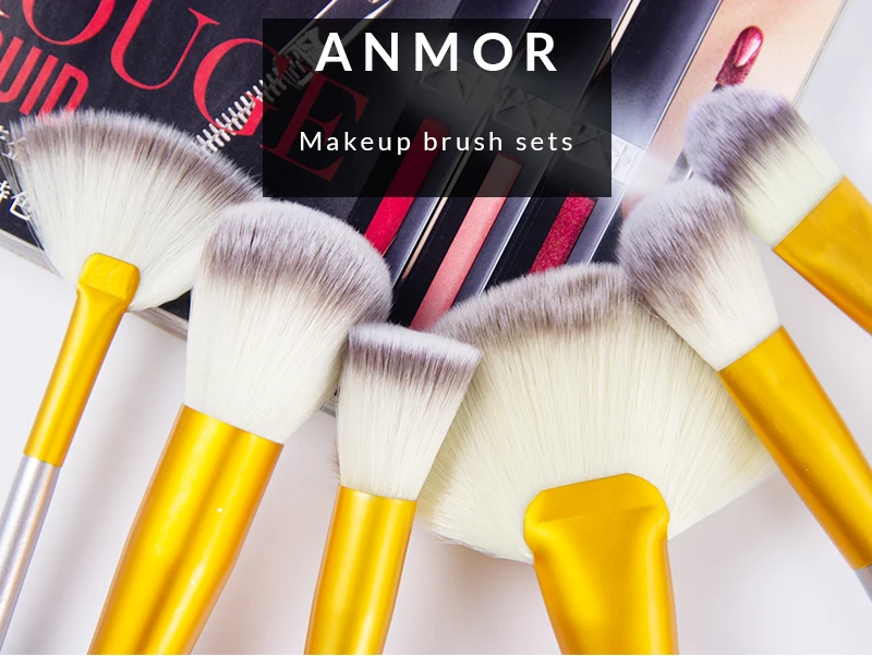 Anmor New18Pcs/Лот набор кистей для макияжа кисть для макияжа Профессиональная основа тени для век портативные косметические бронзаторы