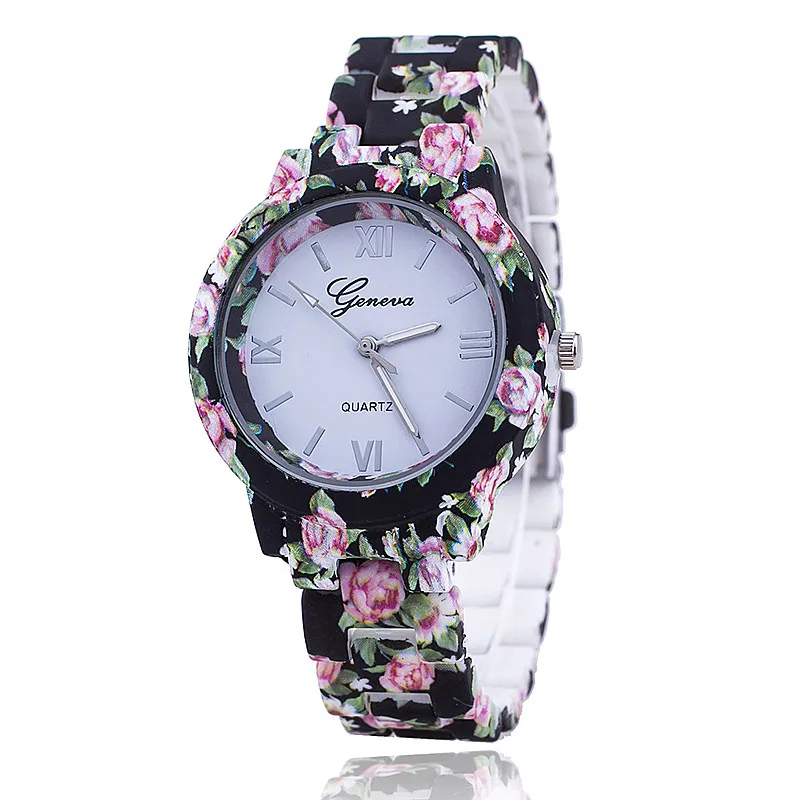 

Fashion Floral Flower GENEVA Watch GARDEN BEAUTY BRACELET WATCH Women Wristwatch Luxury Quartz Watch Relogio Feminino 1150