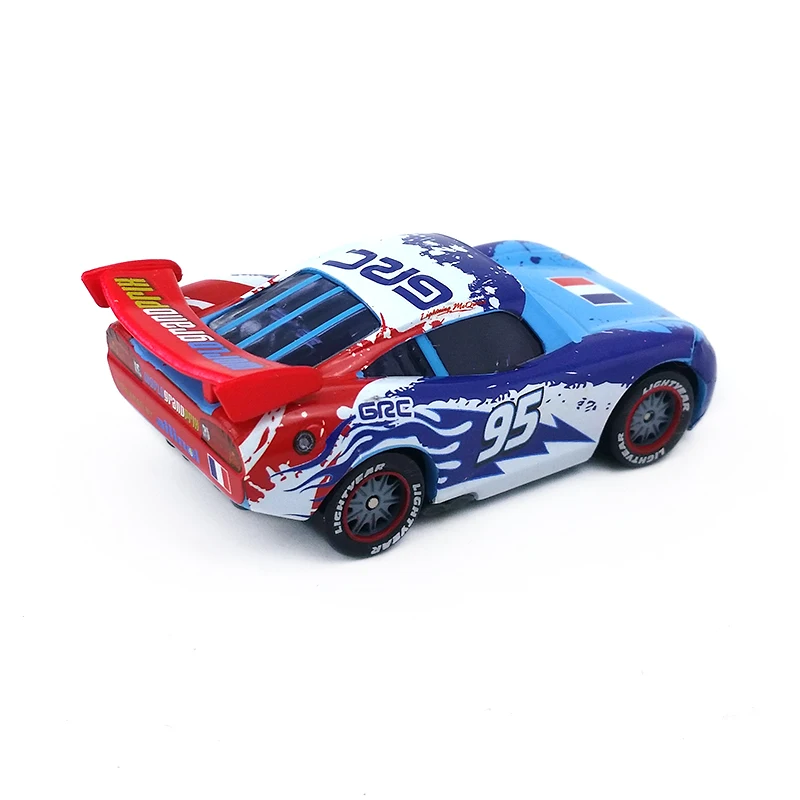 Disney «Тачки» № 95 Lightning Mcqueen Франция узор металл литья под давлением игрушечный автомобиль 1:55 Свободные Фирменная Новинка и