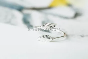 

2016 Wholesale new fashion leaves ring boult fashion jewelry gold /silver colour green leaf rings for women nenya best selling
