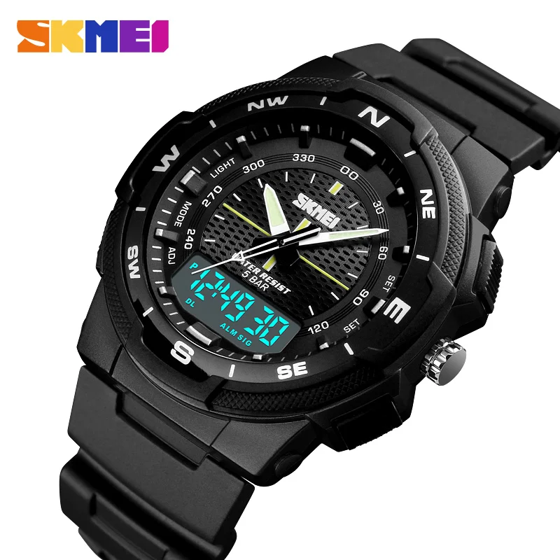 

SKMEI 3 Times Men's Watch Stopwatch Week Wrist Watches Luminours Calendar Alarm Clock For Man Waterproof relogio masculino 1454