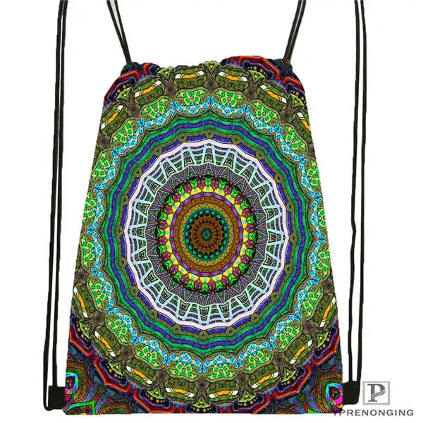 Drawstring Backpack Пользовательские Мандала El Laberinto de Rosa@ 4 Drawstring сумка-рюкзак милый рюкзак детский Ранец(черный назад) 31x40 см#20180611-02-99 - Цвет: Drawstring Backpack