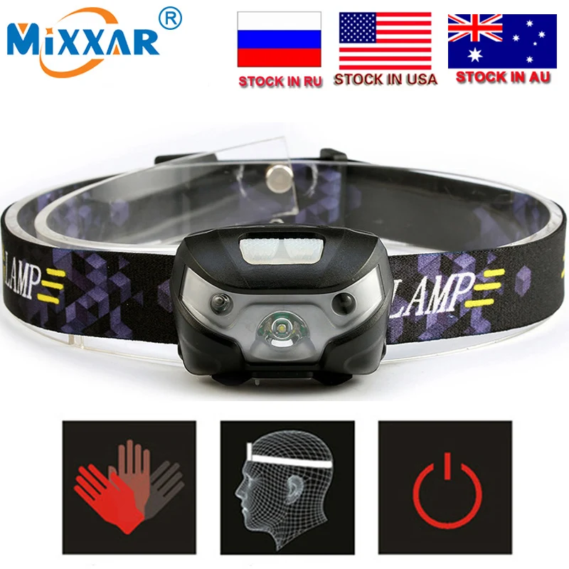 CZK20 Mini Rechargeable LED Headlamp 4000Lm Body Motion Sensor Headlight Camping Flashlight Head Light Torch Lamp With USB