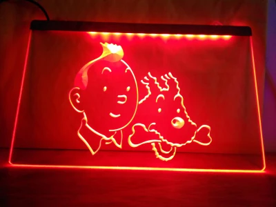 LC129-Tintin и Snowy adventures комический световой знак
