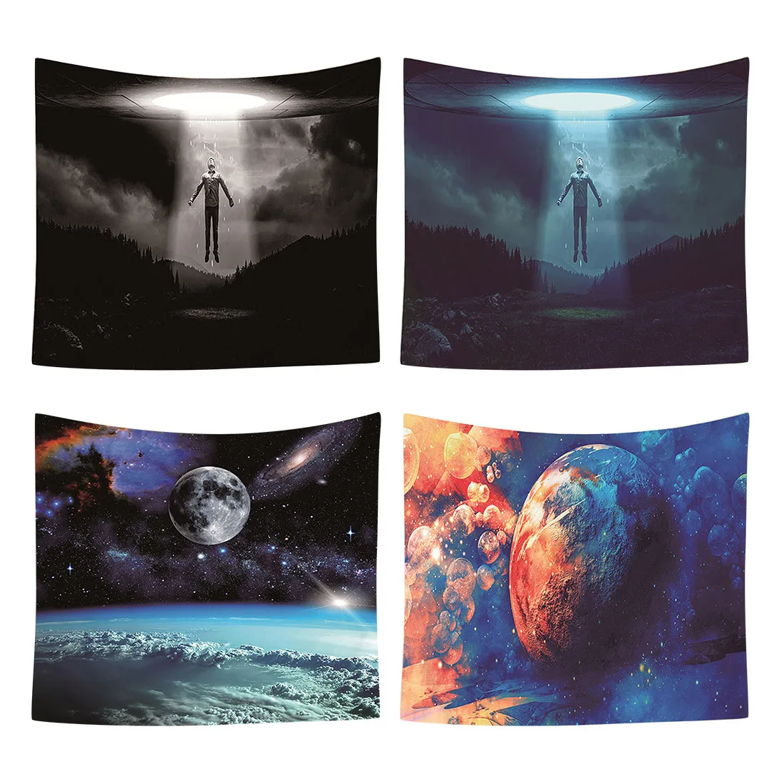 Beautiful Night Sky Wall Hanging Hippie Polyester Tapestry Living Room Decor Home Decoration