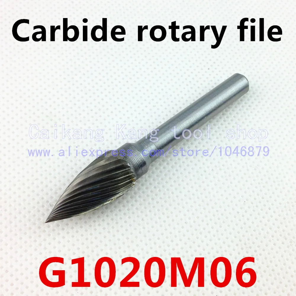

Head 10mm,Arc pointed nose,carbide rotary burrs, rotary burrs, deburring with rasp, carbide burrs, carbide grinding. G1020M06